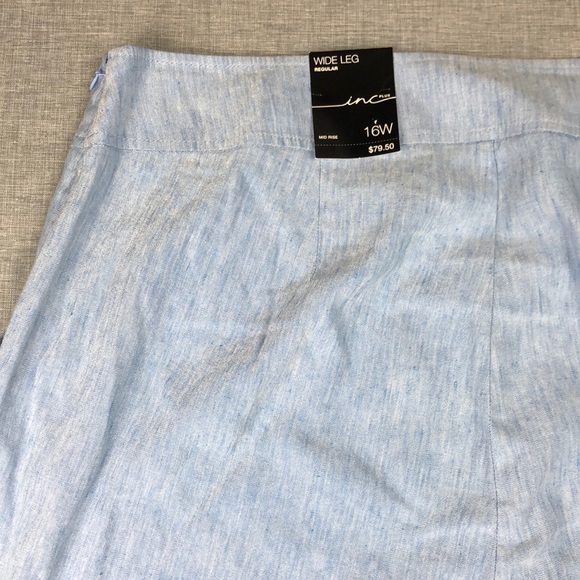 14W 16W 18W INC Wide Leg Chambray Pants Plus Size - Picture 5 of 6